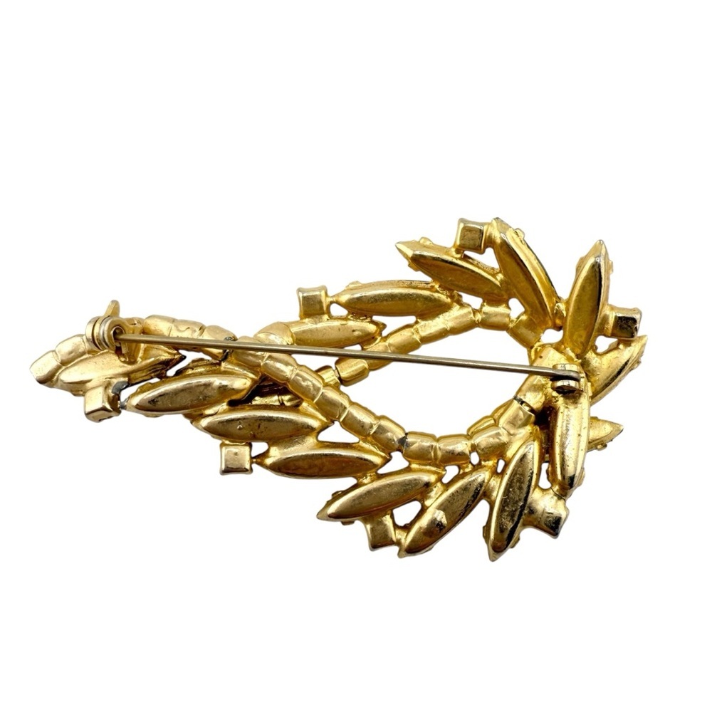 Vintage D&E Juliana Gold, Crimson, Amber, and Gray Crystal Brooch - Picture 5 of 7